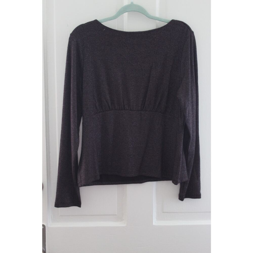 Banana Republic Shimmer Knit Lurex Top Purple Sparkle Back Cut Out Women's Large